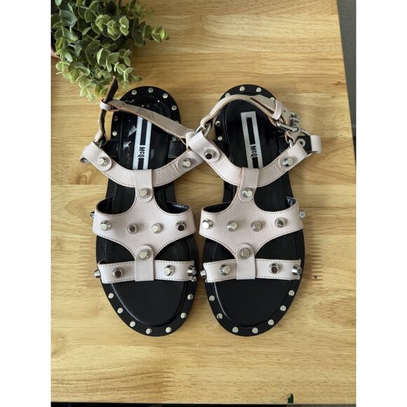 Alexander Mcqueen Solenie Studded Gladiator Slingback Buckle Leather Sandals 37 - Picture 10 of 11